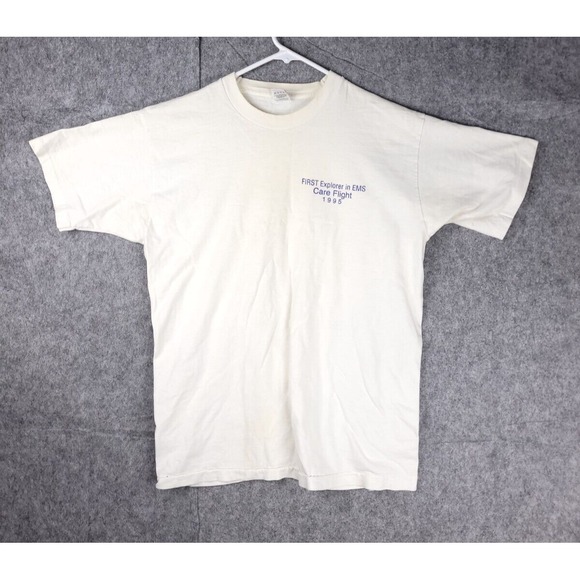 Vintage First Explorer EMS Shirt Adult Large Care Flight 1995 Graphic Single Sti - Picture 2 of 9